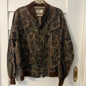 Vintage Mossy Oak bomber jacket, original treestand camo, large